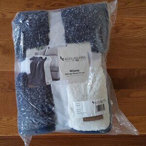 NWT 50" x 70" Navy Koolaburra by UGG Wiona Melange Sherpa Throw | BRAND NEW